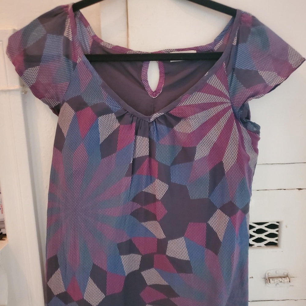 Patterned Short Sleeve Dress